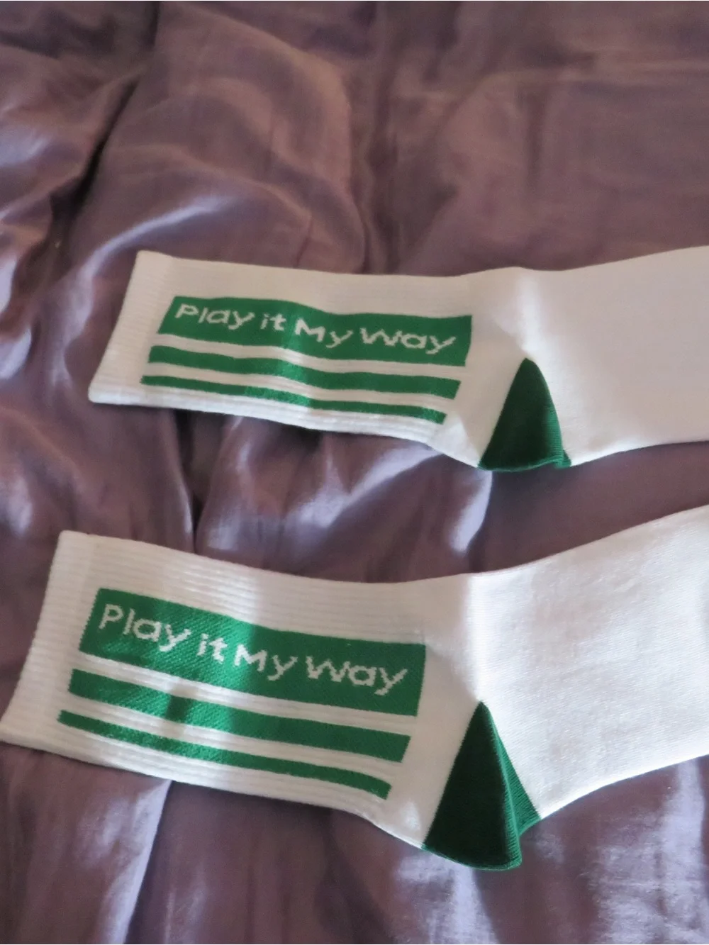 HALARA White Athletic Socks with Green Accents